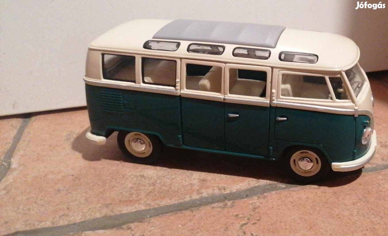 Kinsmart 7" Volkswagen 1962 BUSZ Méretarány 1/24 Zöld & F