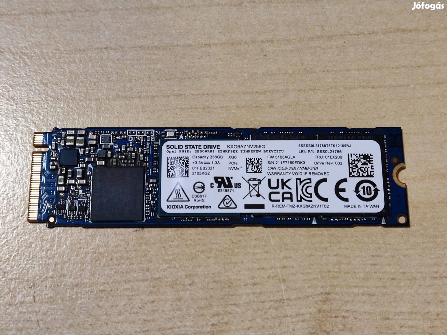 Kioxia / Toshiba XG6 256GB Kxg6Aznv256G Nvme M.2 SSD