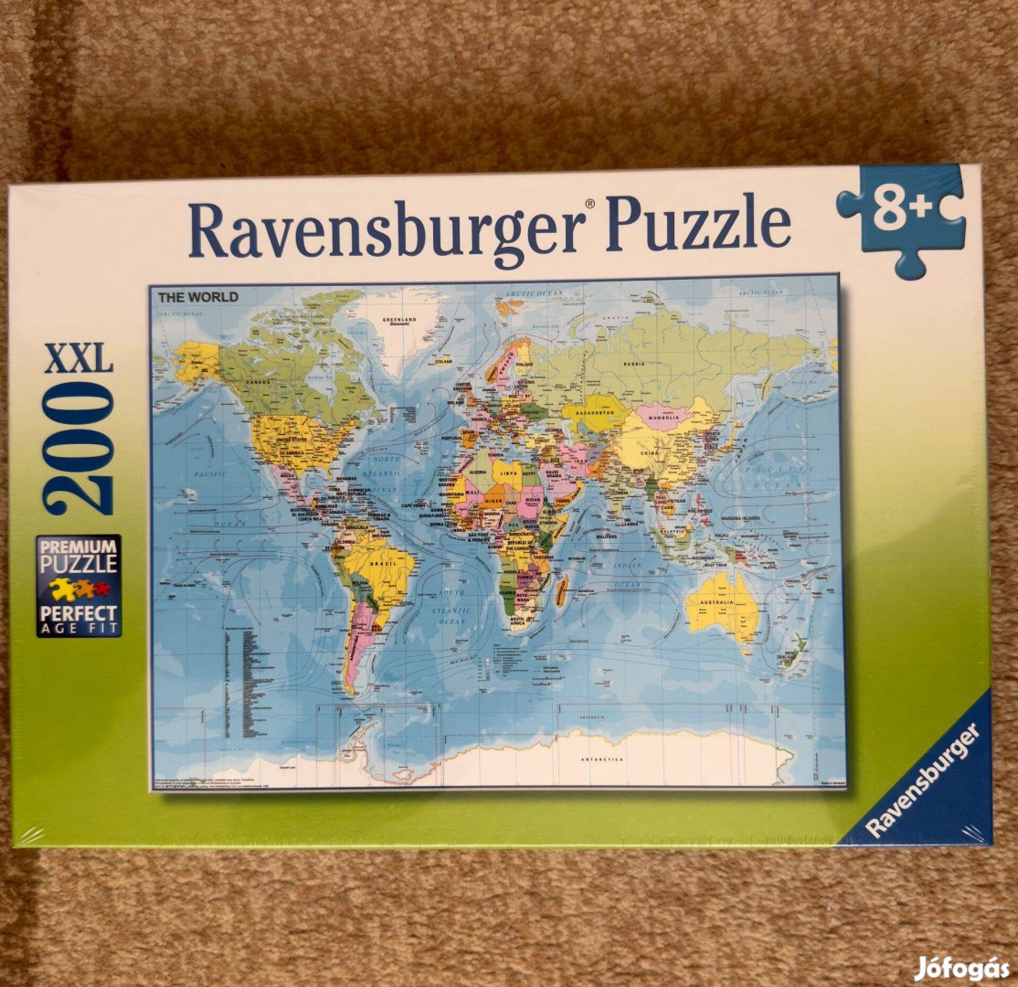 Kirakó, 200 db-os puzzle Ravensburger világtérkép új, bontatlan