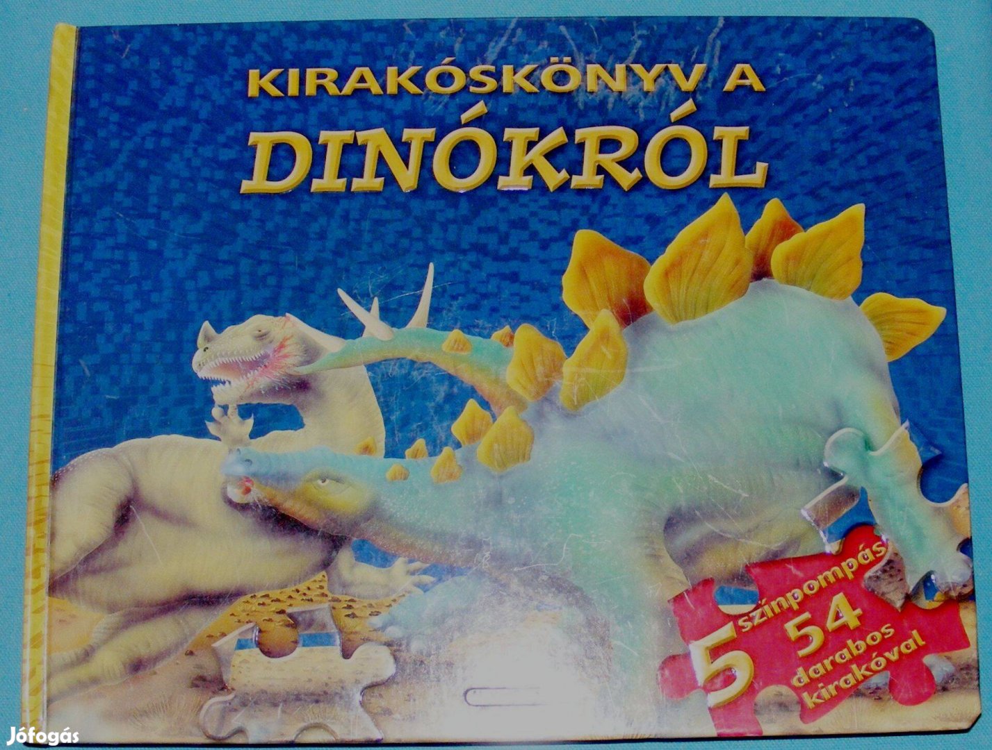 Kirakóskönyv a dinókról (kék) - 5 színpompás 54 darabos kirakóval