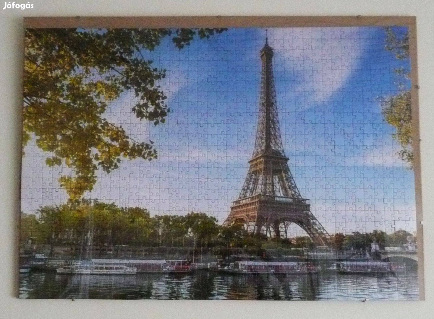 Kirakott Puzzle Kép Eiffel Torony Üvegkeretben, 1000 DB-OS, 50x70 CM