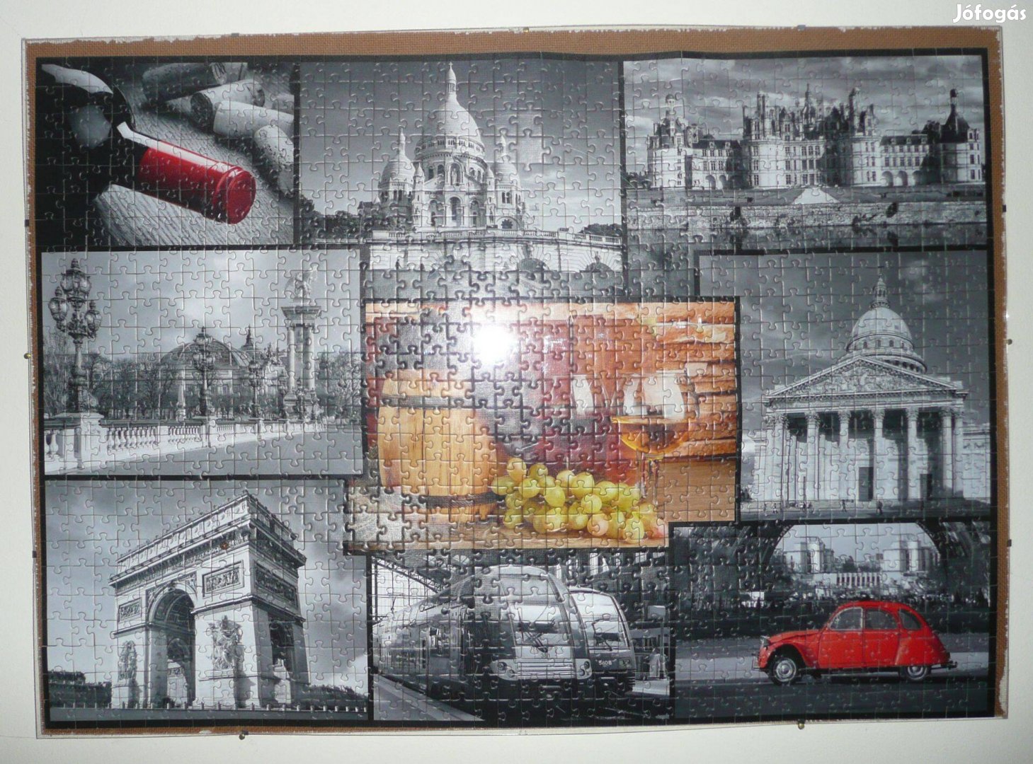 Kirakott Puzzle Kép Franciaország Üvegkeretben, 1000 DB-OS, 50x70 CM