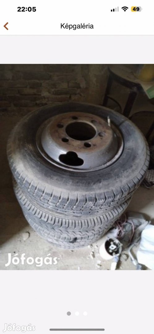 Kis haszon acél felni gumival 15 col Dyna Toyota