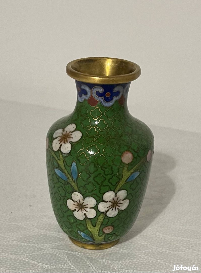 Kis kínai cloisonné rekeszzománc váza