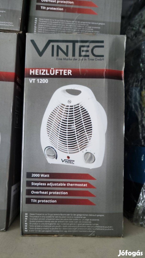 Kis méretű, elektromos hősugárzó, 2000W-os fűtőventilátor