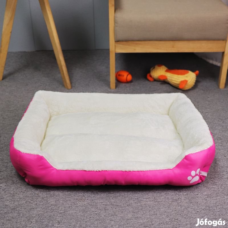Kisállat fekhely, M méret, rózsaszín-elefántcsont fehér kutya / macska
