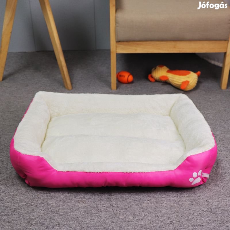 Kisállat fekhely, XXL méret, rózsaszín-elefántcsont fehér kutya /