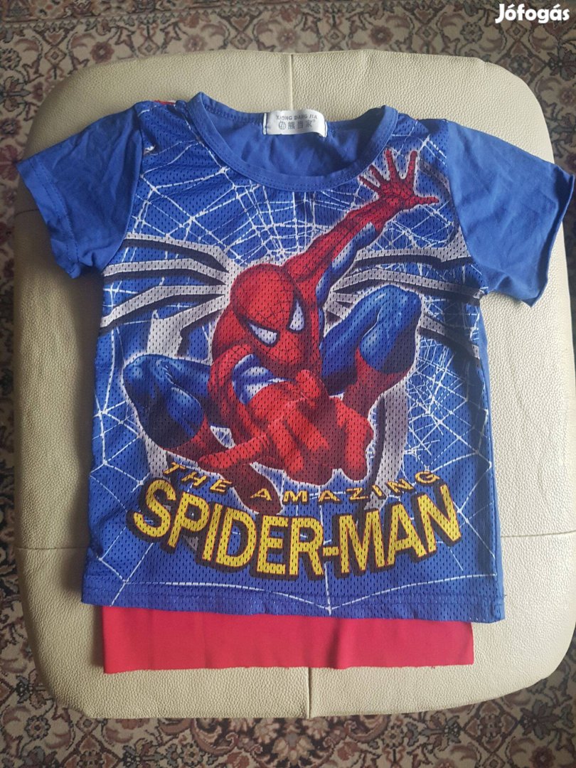 Kisfiú Spider man Pókember póló + köpeny Újszerű