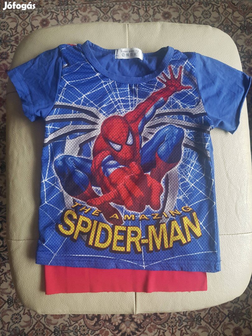 Kisfiú Spider man Pókember póló + köpeny Újszerű