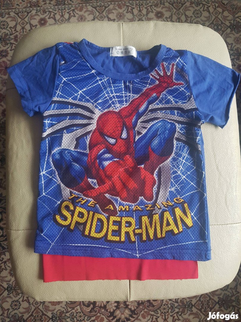 Kisfiú Spider man Pókember póló + köpeny Újszerű