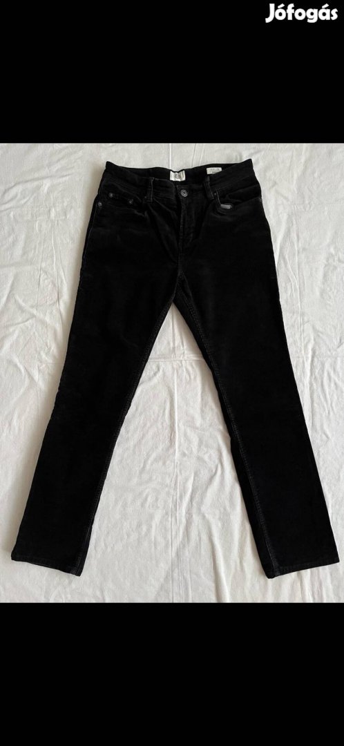 Kisfiú bársony nadrág 176-os, W32 L32, újszerű, fekete, CA