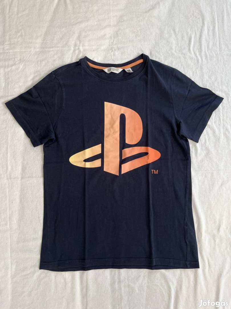 Kisfiú póló (158-164-es, Playstation, sötétkék, H&M)