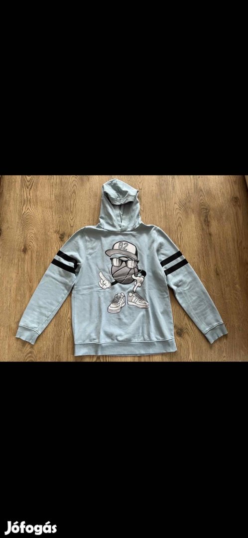 Kisfiú pulóver 170-176-os, világoskék, csuklyás, CA