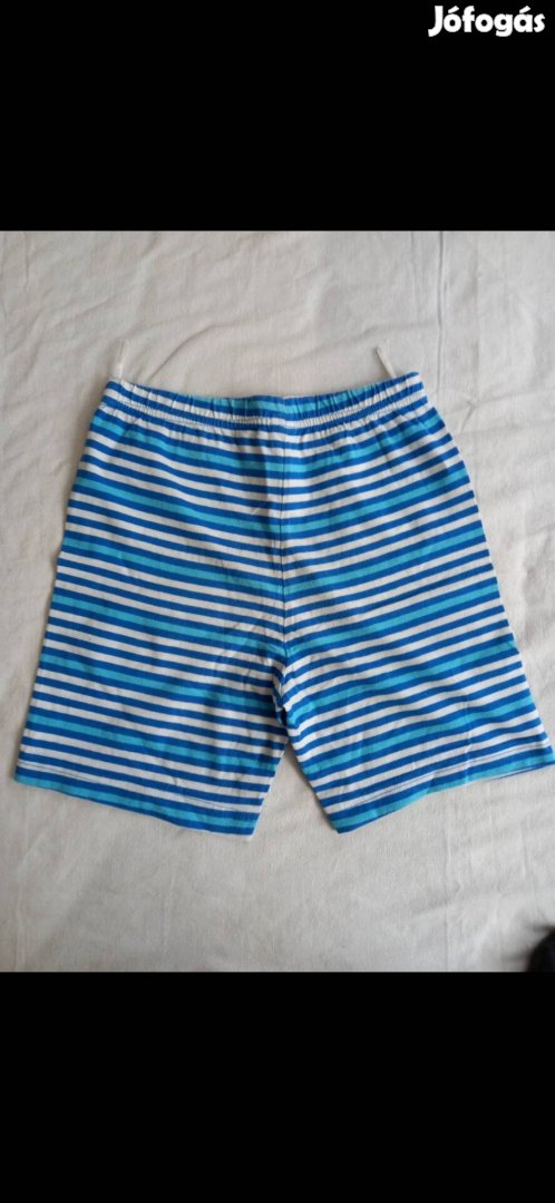 Kisfiú rövidnadrág 110-116-os, kék-fehér csíkos