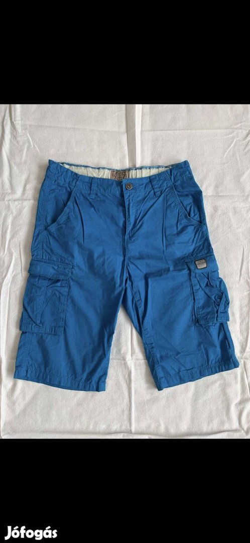Kisfiú rövidnadrág 164-es, kék, újszerű, oldalzsebes, CA