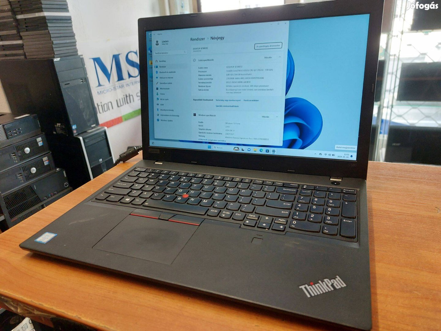 Kishibás Lenovo L580 (i5 8th, 8 GB ,256 SSD, FHD) leárazás!!Akcióó!