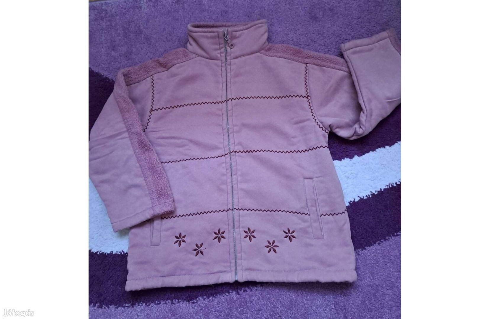 Kislány 110-es meleg kardigán cipzáras pulóver átmeneti kabát lány 110