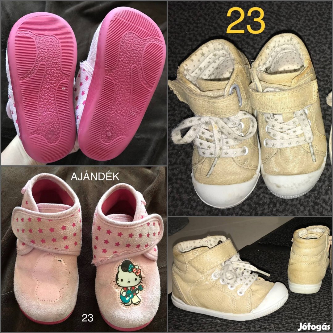 Kislány átmeneti vászoncipő 23 (bth. max 15 cm); Tavaszi cipő + mamusz