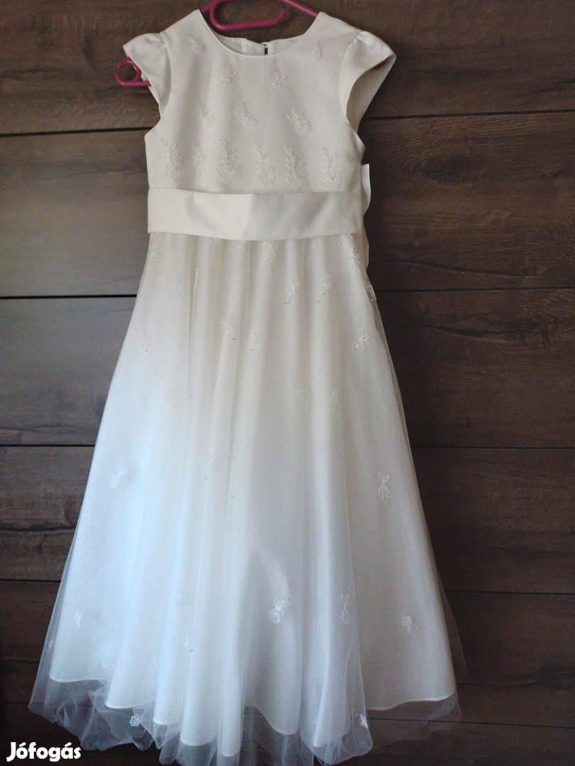 Kislány elsőáldozó ruha, elsőáldozási fehér ruha 9-10 éves méret
