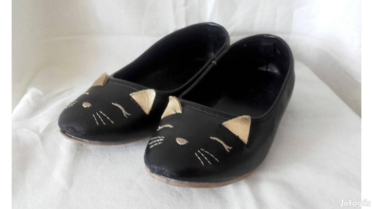 Kislány fekete cipő, EU 29, BTH 18 cm