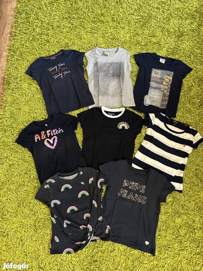 Kislány póló csomag 128 Ralph, Hilfiger, Pepe, Abercrombie, Heavy