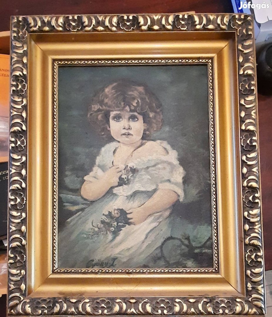 Kislány portré olajfestmény