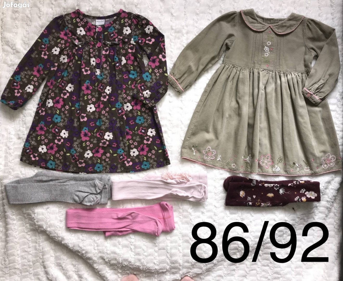 Kislány tavaszi/őszi ruhacsomag 92-98 (bársonyruhák + harisnyák)