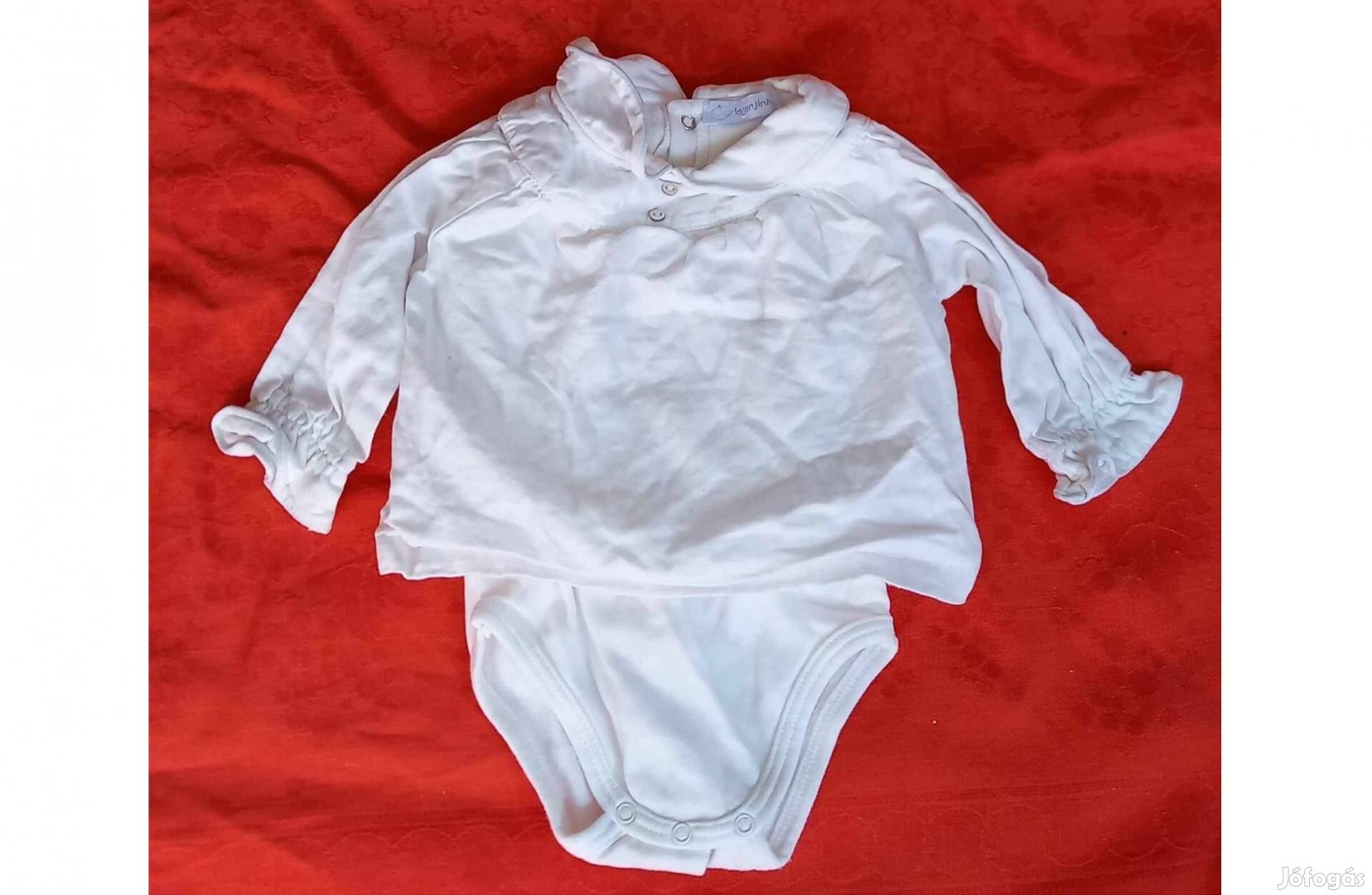 Kisméretű 2in1 fehér ing és body babáknak kb. 56-os