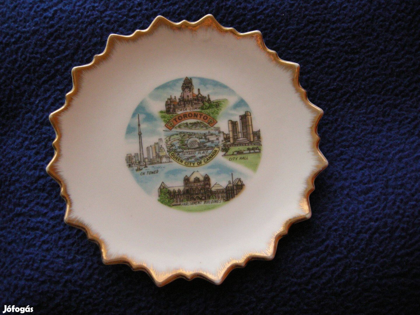 Kisméretű porcelán tányér Torontó felirattal!70
