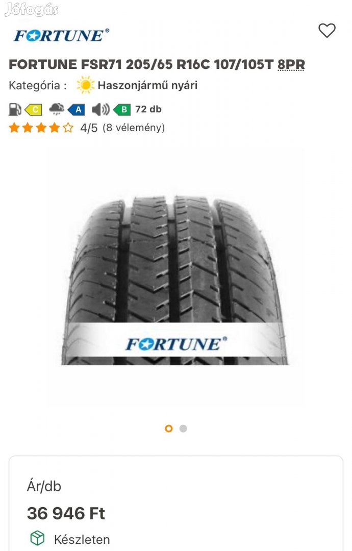 Kisteher 205/65r16c C nyarigumi 90 % os ! 3db elado