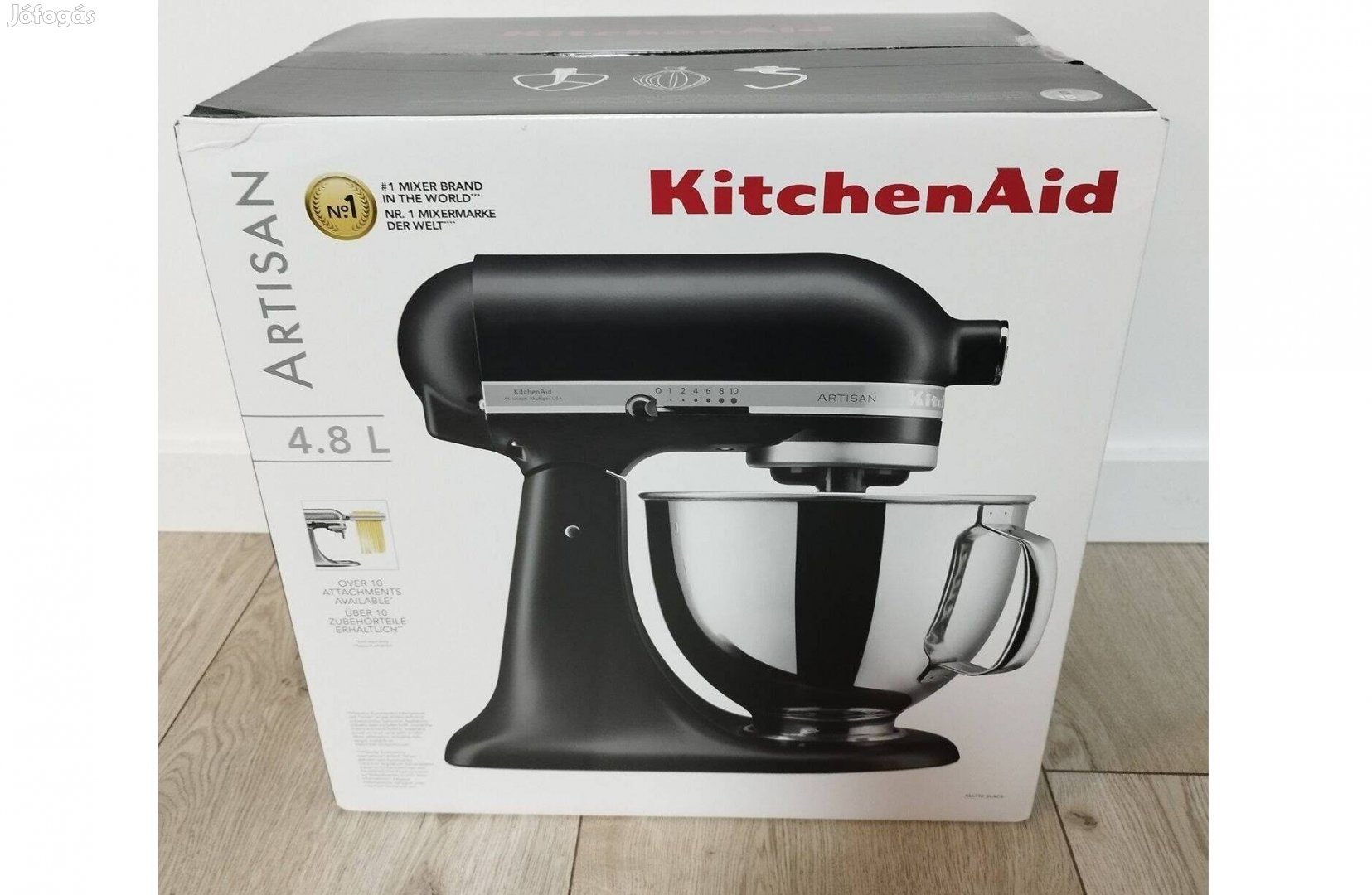 Kitchenaid Artisan 4,8L robotgép, dagasztó. Matt fekete 5Ksm125EBM