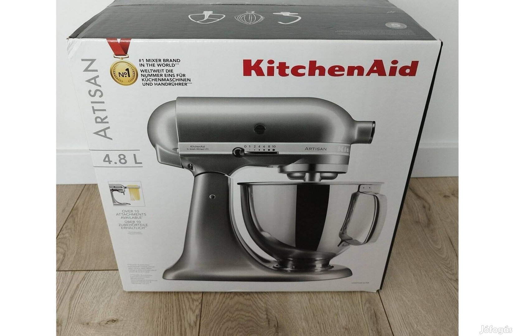 Kitchenaid Artisan 4,8 l 5Ksm125ECU konyhai robotgép, dagasztó. Ezüst