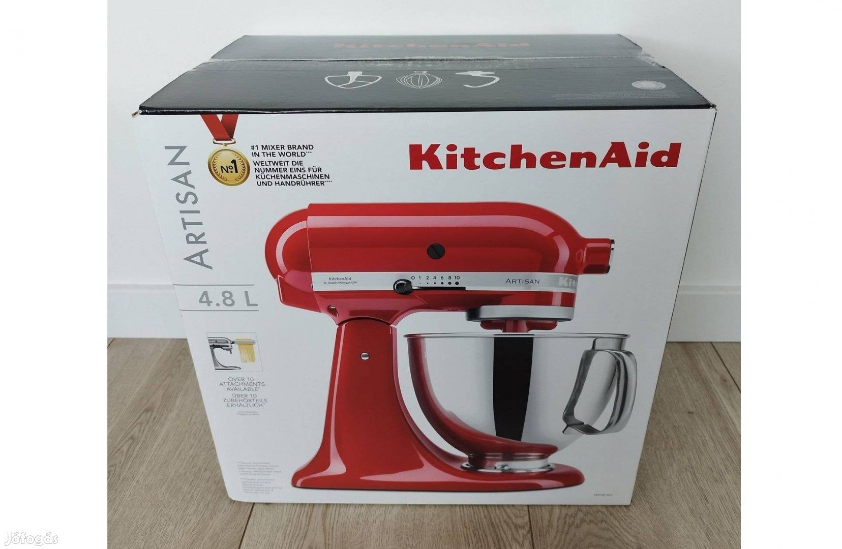 Kitchenaid Artisan 4,8 l konyhai robotgép, dagasztó 5Ksm125EER piros