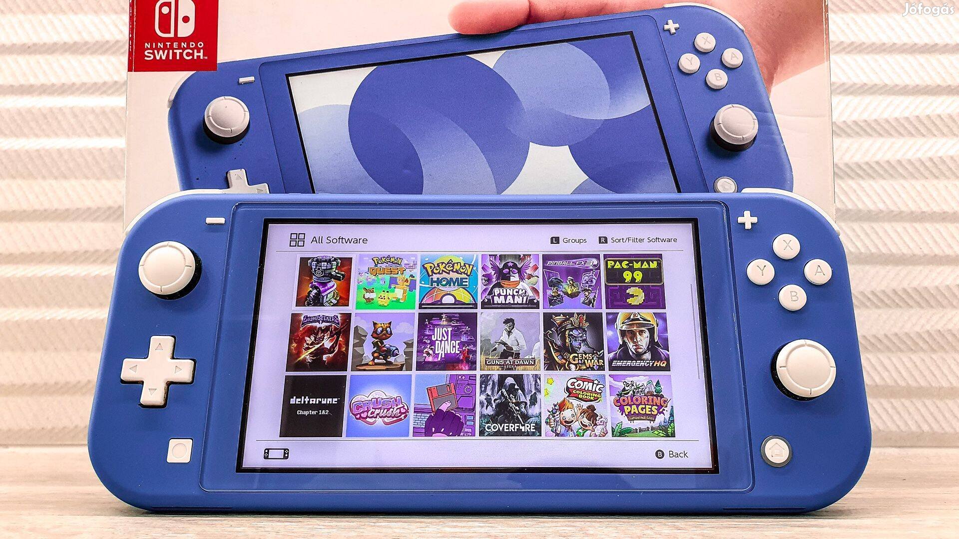 Kitűnő Nintendo Switch Lite + 30 játék + tartozékok!