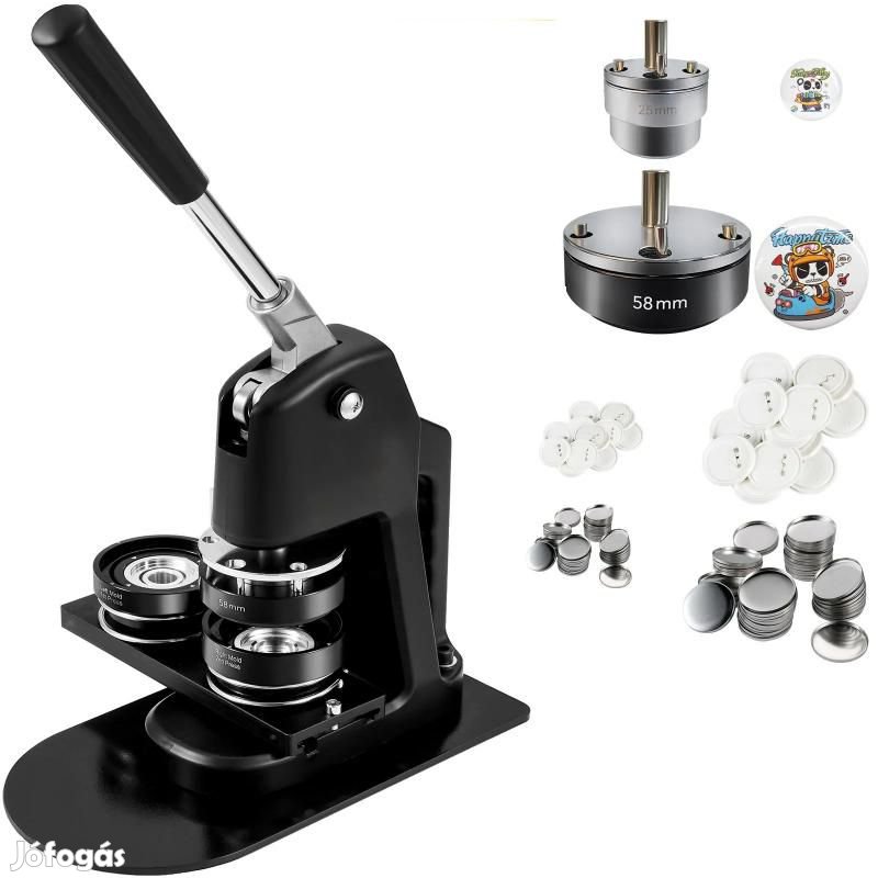 Kitűző készítő gép  58mm-25mm, 500 db gombbal