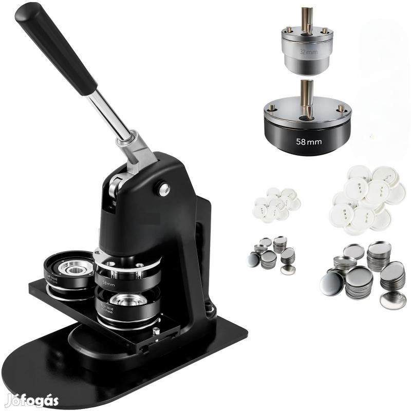 Kitűző készítő gép  58mm-32mm, 500 db gombbal