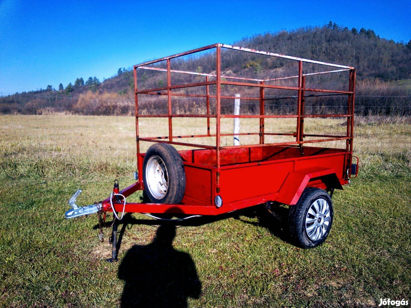 Kiváló állapotú Erős120x190cm utánfutó friss műszaki eredetvizsgával