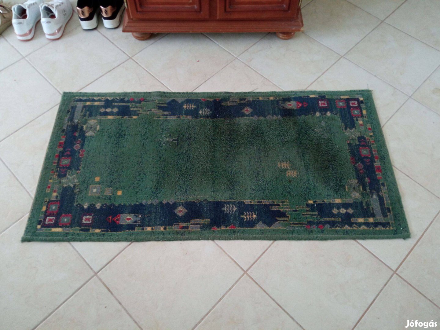 Klasszikus szőnyeg / kis méretű téglalap futószőnyeg zöld-kék 65x133cm