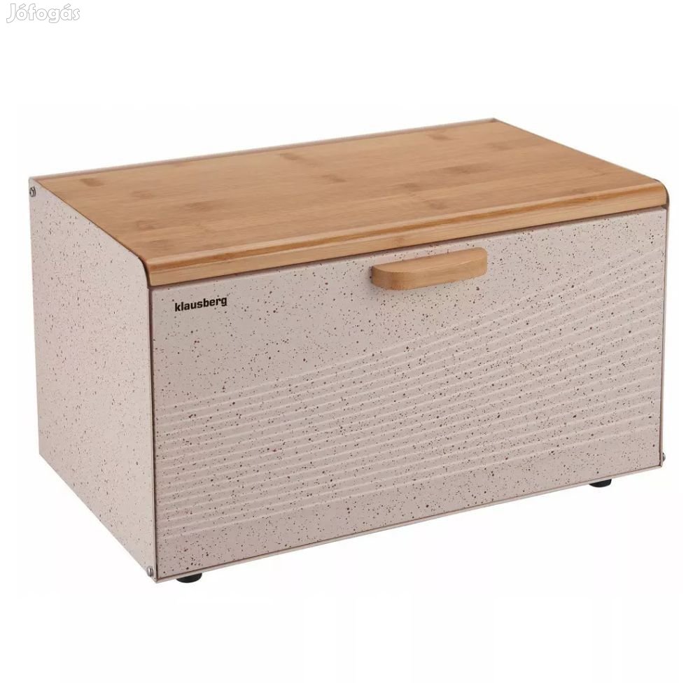 Klausberg Premium kenyértartó - rozsdamentes acél / bambusz - bézs (K