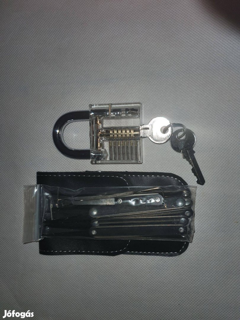 Klom 15 darabos profi Lockpick szett + ajándék gyakorló lakat Alap cs