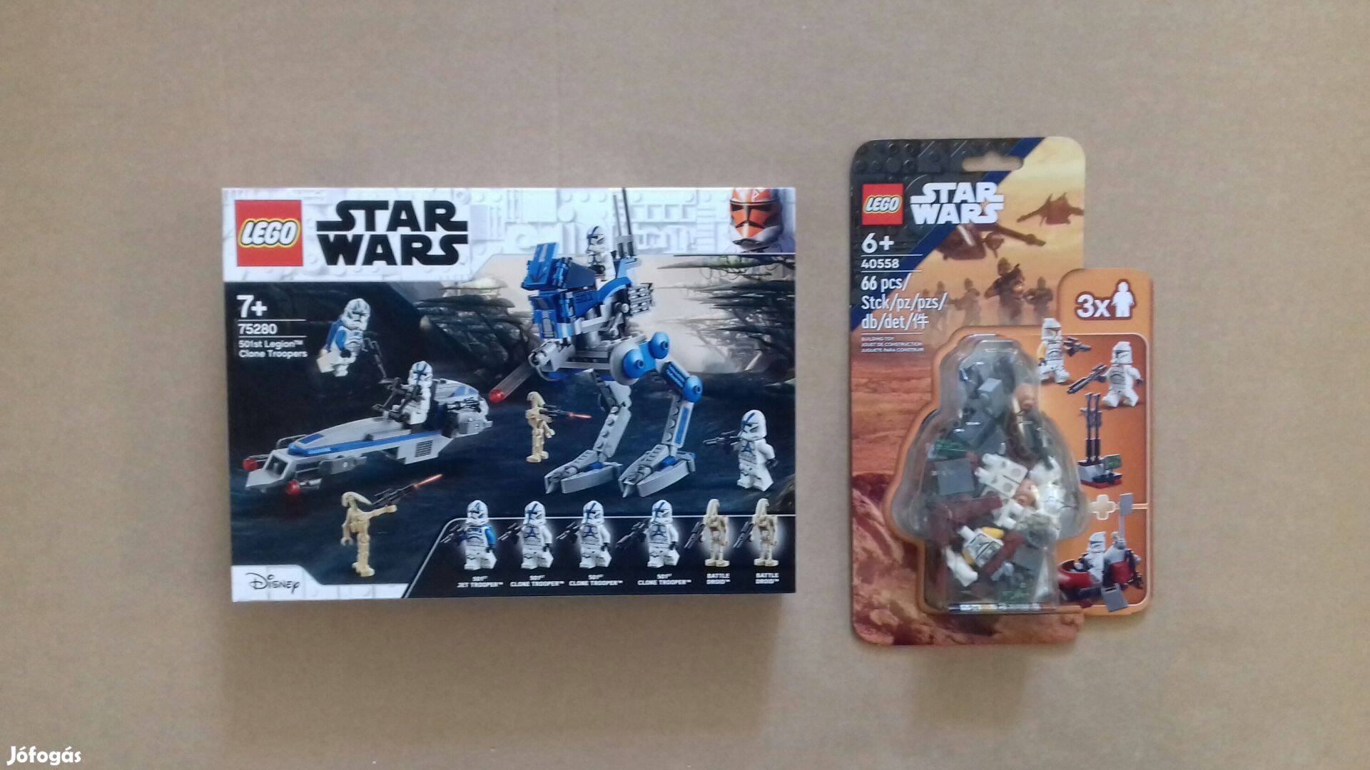Klónkatonák bontatlan Star Wars LEGO -k: 75280 501.+ 40558 Foxpost árb