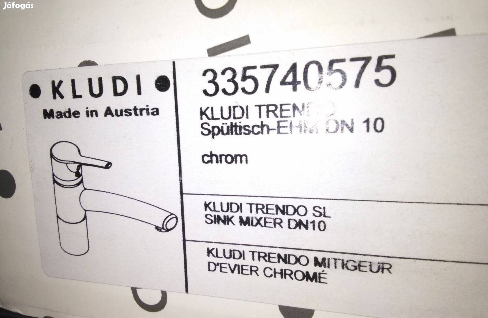 Kludi Trendo mosogató csaptelep 335740575 Eladó!
