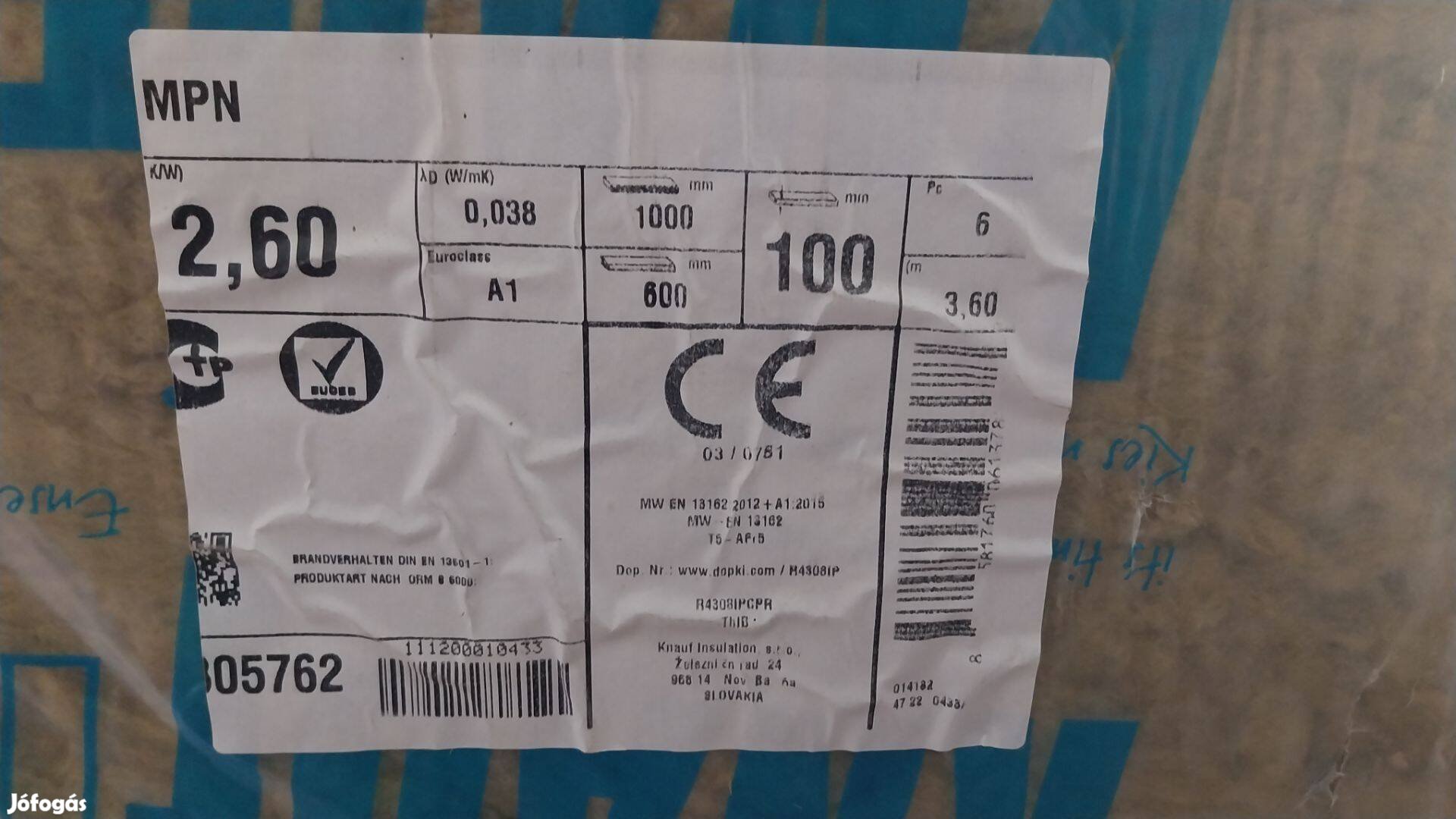 Knauf kőzetgyapot 100mm, 2 csomag