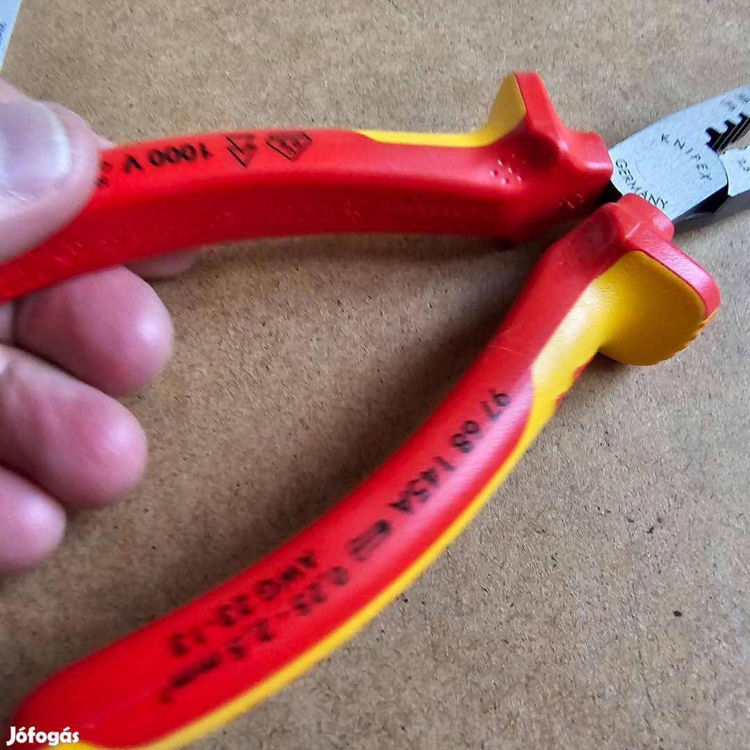 Knipex VDE krimpelő fogó érvéghüvelyekhez 145 mm teljesen új