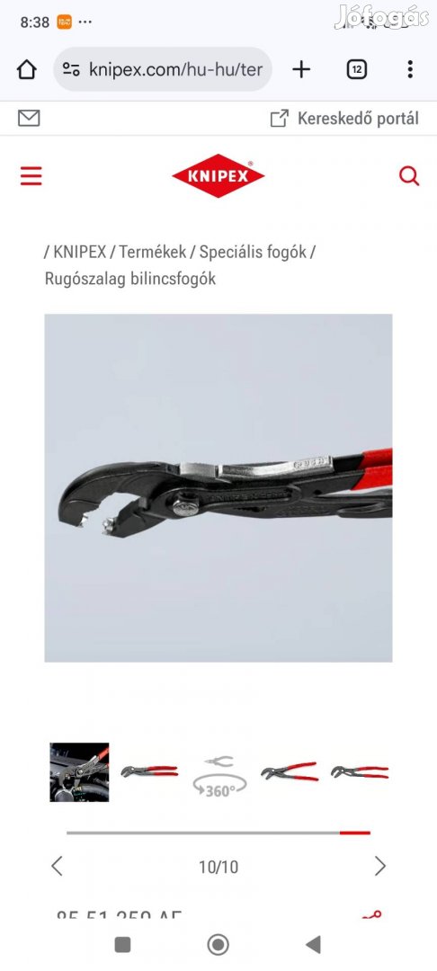 Knipex bilincs fogó 