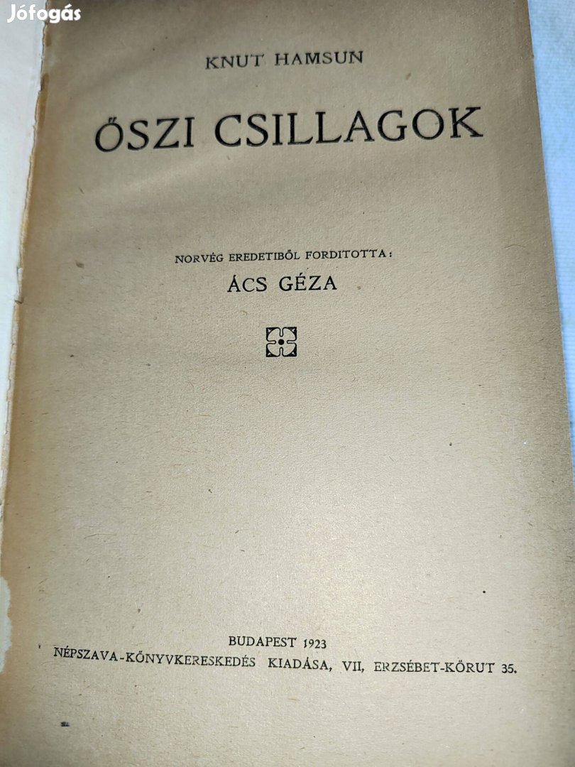 Knut Hamsun: Őszi csillagok