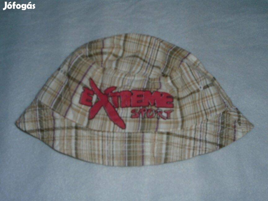 Kockás és barna színű nyári kalap 52 cm