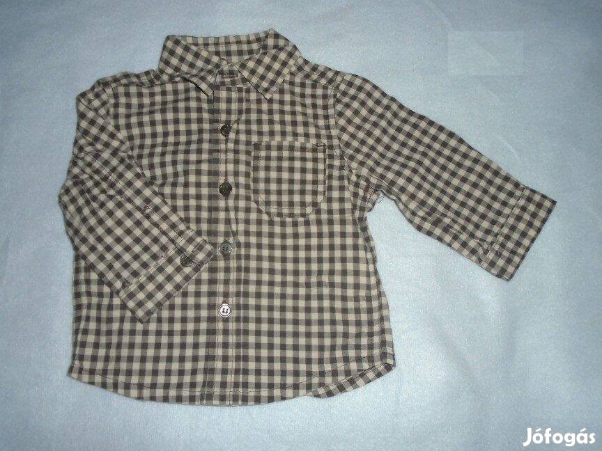 Kockás hosszú ujjú ing 3-6 hó méret 68