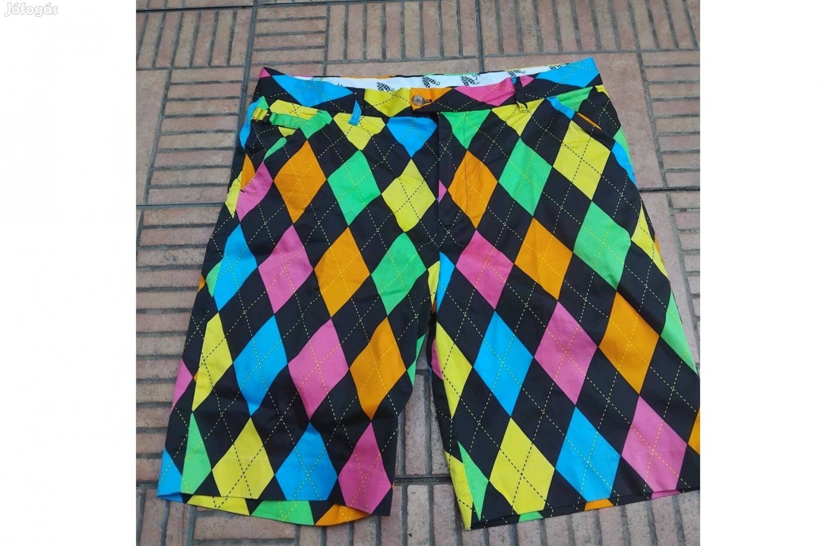 Kockás színes rövidnadrág XL
