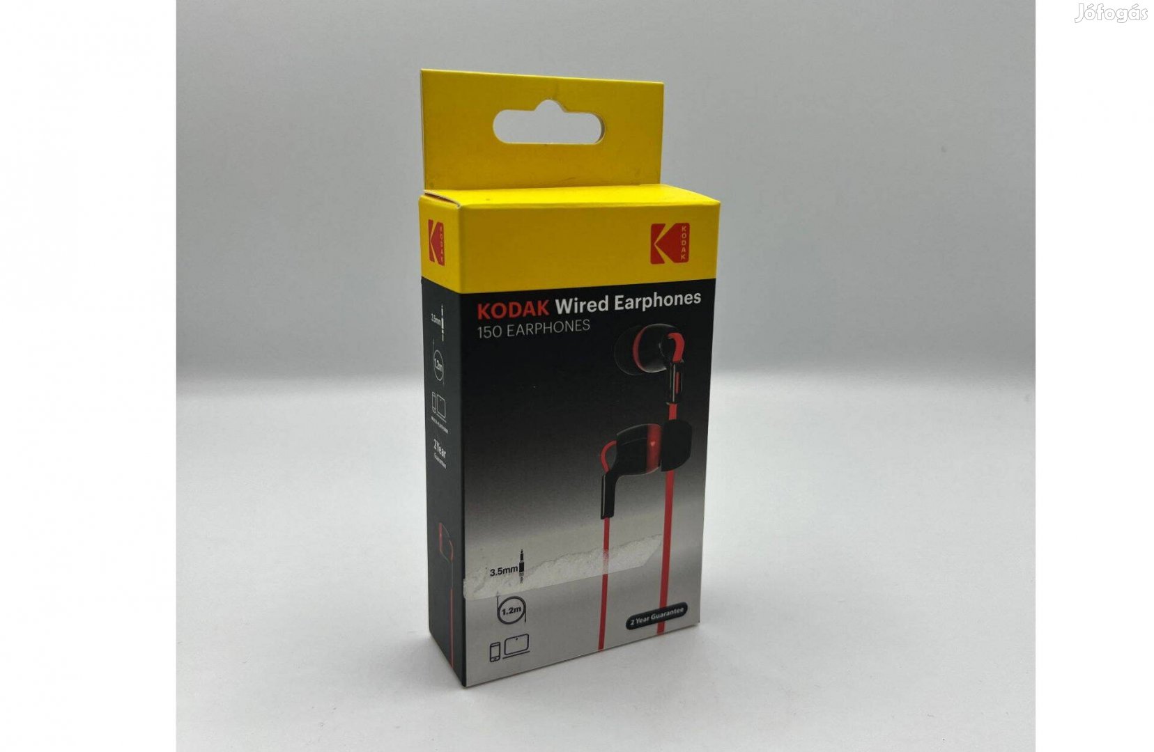 Kodak 150 vezetékes fülhallgató, 1,2m, fekete/piros, új
